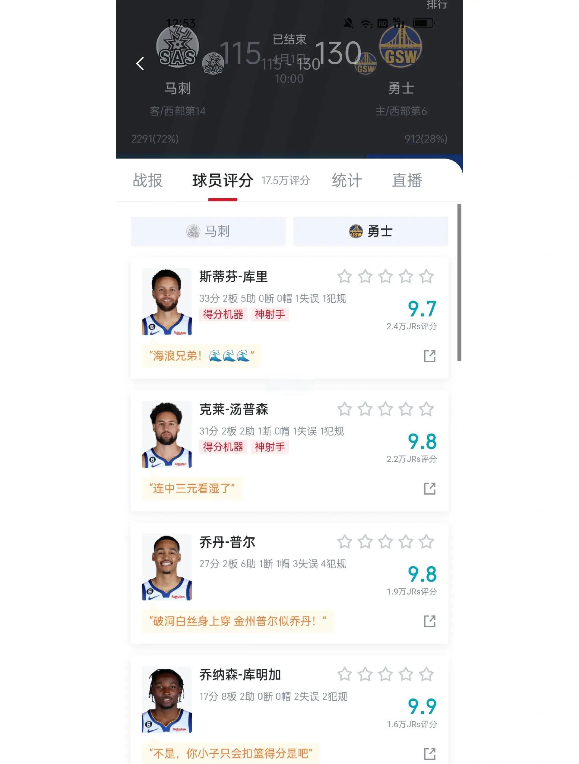 世俱杯分组-包含勇士胜马刺，库里狂砍31分领先西区战绩的词条